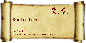 Kuris Imre névjegykártya